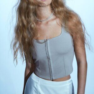Square-neck vest top-corset